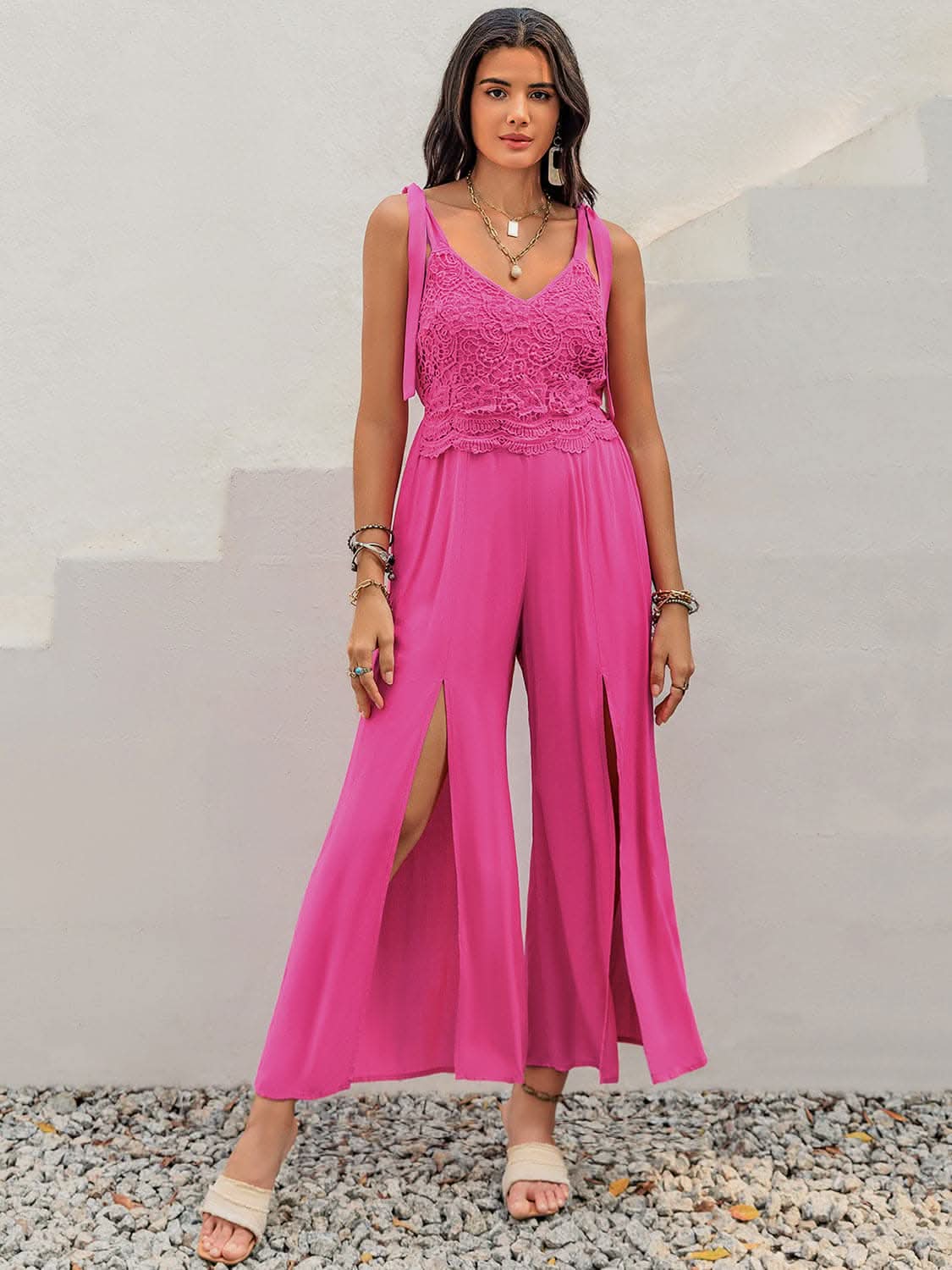 Elegant Lace V-neck Jumpsuit - Love Salve